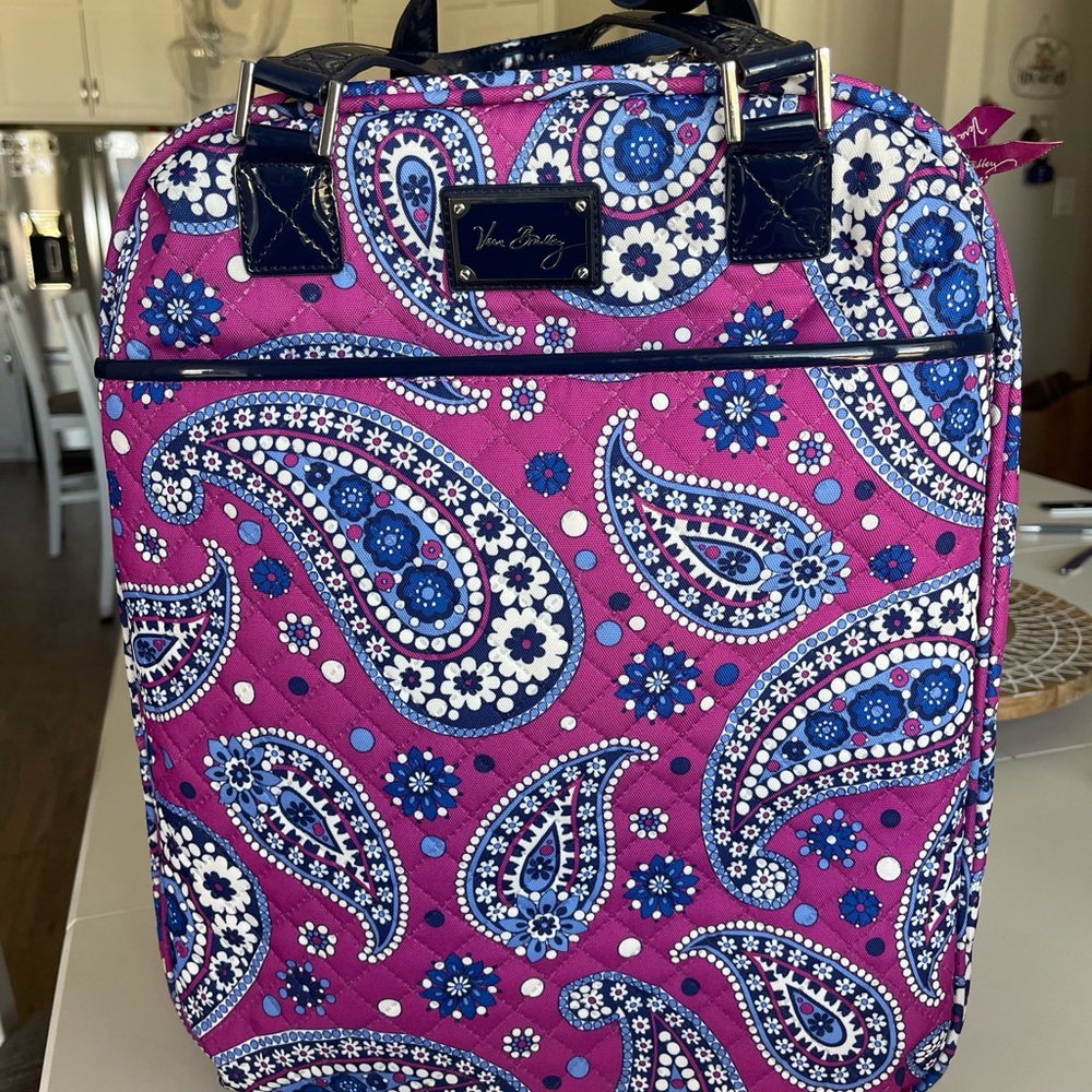 Vera Bradley Pink and Blue Paisley Travel Bag